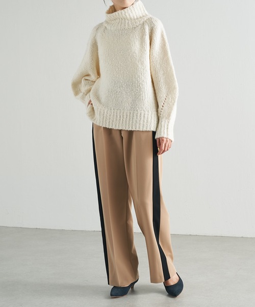 COLLAGE GALLARDAGALANTE（コラージュガリャルダガランテ）の「進化したトラックパンツ/楽ちん/美脚効果/ゴムベルトサイドラインパンツ/手洗い可（スラックス・レディース・ライトグレー/ベージュ・FREE）」の21枚目の写真