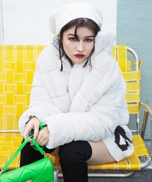 SPIRALGIRL | エコファー中綿ショートジャケット(ダウンジャケット/コート)