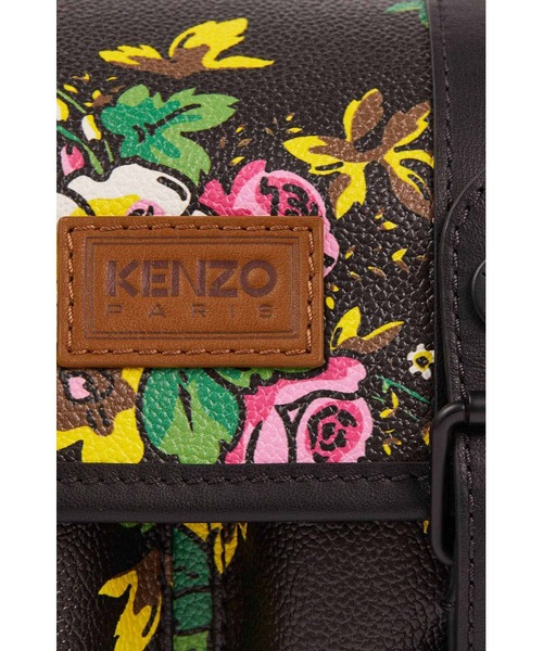 【KENZO】「ポップブーケ」ハンドバッグ ブラック KENZO ポップブーケ メッセンジャーショルダーバッグ ブラック