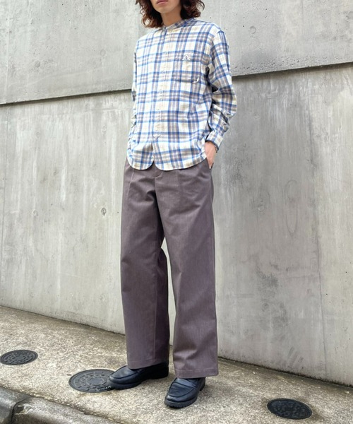 GEVACO（ゲバコ）の「【GEVACO/ゲバコ】チェックフランネルバンドカラーシャツ（シャツ/ブラウス・メンズ・ブルー/ピンク・MEDIUM/LARGE）」の14枚目の写真