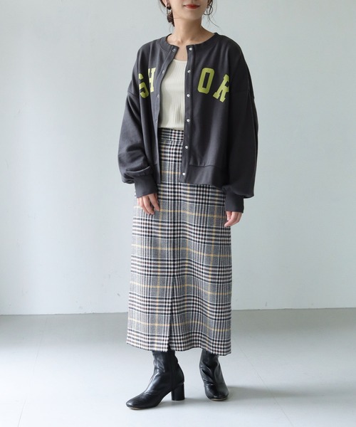 HER CLOSET(ハークローゼット)の「【shemoshelly】WEB限定カレッジロゴ裏毛スウェットカーディガン(スウェット・レディース・チャコールグレー/ブラック/グレー/グリーン・M)」の19枚目の写真