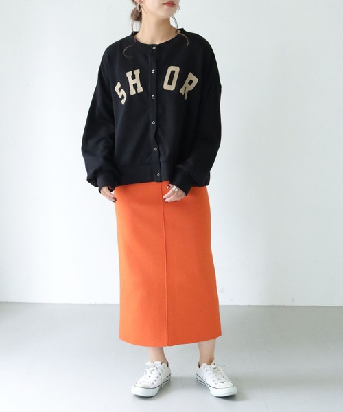 HER CLOSET(ハークローゼット)の「【shemoshelly】WEB限定カレッジロゴ裏毛スウェットカーディガン(スウェット・レディース・チャコールグレー/ブラック/グレー/グリーン・M)」の13枚目の写真