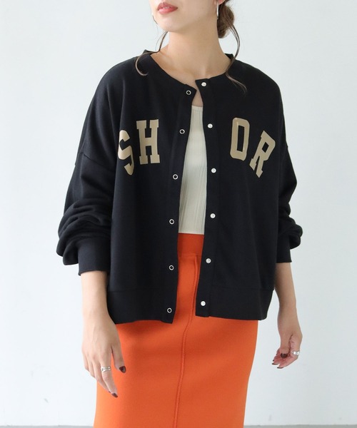 HER CLOSET(ハークローゼット)の「【shemoshelly】WEB限定カレッジロゴ裏毛スウェットカーディガン(スウェット・レディース・チャコールグレー/ブラック/グレー/グリーン・M)」の10枚目の写真