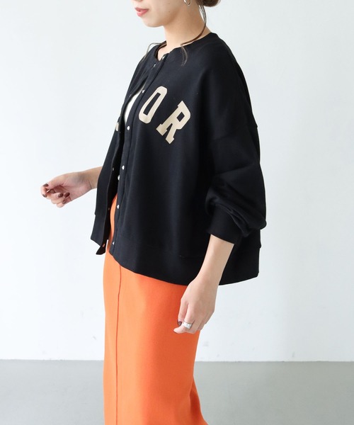 HER CLOSET(ハークローゼット)の「【shemoshelly】WEB限定カレッジロゴ裏毛スウェットカーディガン(スウェット・レディース・チャコールグレー/ブラック/グレー/グリーン・M)」の11枚目の写真