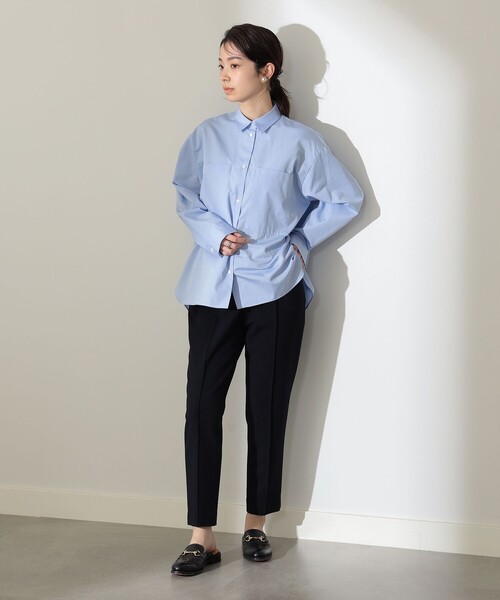 Demi-Luxe BEAMS（デミルクス ビームス）の「Demi-Luxe BEAMS / ダブルクロス ベーシックパンツ（スラックス・レディース・ブラック/ブルー/キャメル/オフホワイト/グリーン系その他2/ネイビー・34/36/38/40）」の5枚目の写真