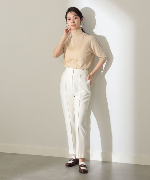 Demi-Luxe BEAMS（デミルクス ビームス）の「Demi-Luxe BEAMS / ダブルクロス ベーシックパンツ（スラックス・レディース・ブラック/ブルー/キャメル/オフホワイト/グリーン系その他2/ネイビー・34/36/38/40）」の11枚目の写真