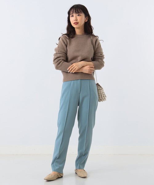 Demi-Luxe BEAMS（デミルクス ビームス）の「Demi-Luxe BEAMS / ダブルクロス ベーシックパンツ（スラックス・レディース・ブラック/ブルー/キャメル/オフホワイト/グリーン系その他2/ネイビー・34/36/38/40）」の12枚目の写真