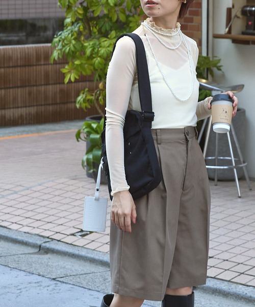 forksy.(フォルクシー)の「【forksy.】シアー無地2段フリルプルオーバー(Tシャツ/カットソー・レディース・ブラック/パープル/グレー/ライム/アイボリー・FREE)」の14枚目の写真