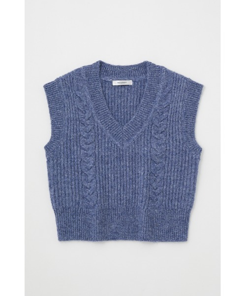 MOUSSY（マウジー）の「CABLE KNIT ベスト（ベスト・レディース・ブルー/ベージュ/グリーン・FREE）」の6枚目の写真