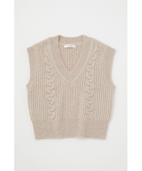 MOUSSY（マウジー）の「CABLE KNIT ベスト（ベスト・レディース・ブルー/ベージュ/グリーン・FREE）」の8枚目の写真