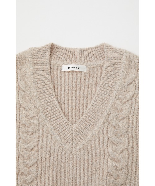 MOUSSY（マウジー）の「CABLE KNIT ベスト（ベスト・レディース・ブルー/ベージュ/グリーン・FREE）」の10枚目の写真
