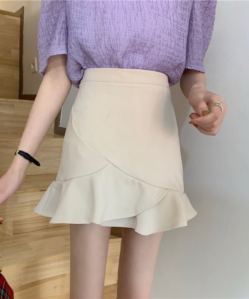 Auntie Rosa（アンティローザ）の「ヘムフリルミニスカート（スカート・レディース・ホワイト/ブラック・FREE）」の2枚目の写真