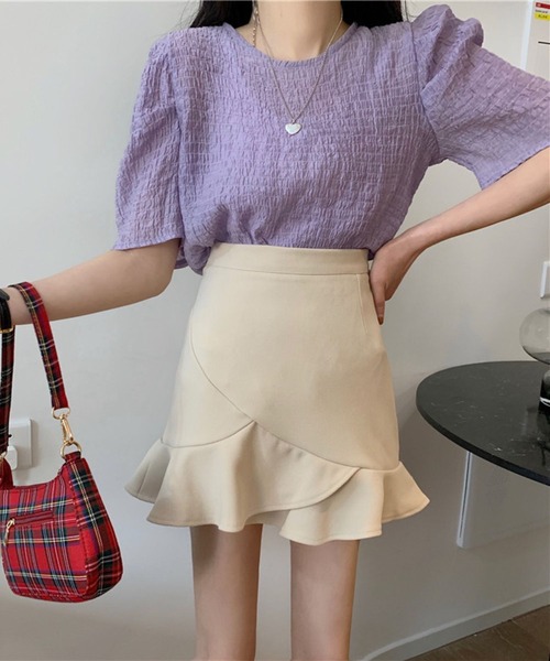 Auntie Rosa（アンティローザ）の「ヘムフリルミニスカート（スカート・レディース・ホワイト/ブラック・FREE）」の5枚目の写真