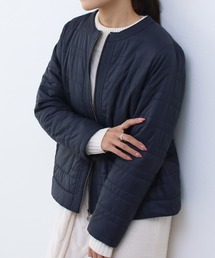 Social GIRL | ノーカラーキルティングジャケット(ノーカラージャケット)