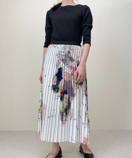 ［難あり］プリーツプリーズ　MAP柄スカート Map Pleats Skirt – FITH ONLINE STORE