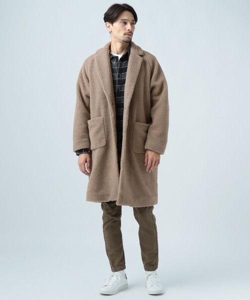 BAYFLOW（ベイフロー）の「ボアコート（チェスターコート・メンズ・モカ/チャコール・MEDIUM/LARGE）」の3枚目の写真