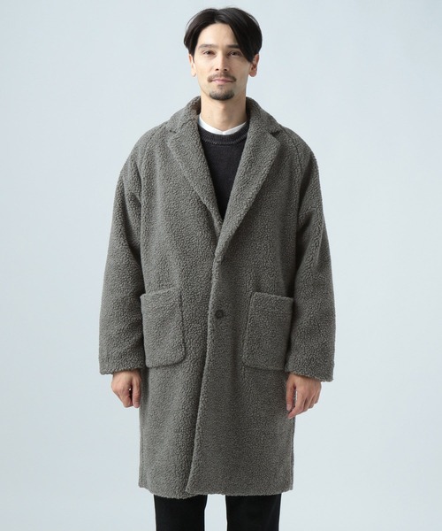 BAYFLOW（ベイフロー）の「ボアコート（チェスターコート・メンズ・モカ/チャコール・MEDIUM/LARGE）」の12枚目の写真