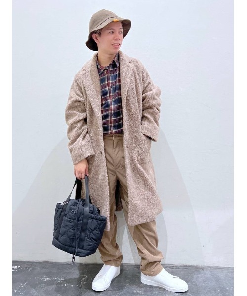 BAYFLOW（ベイフロー）の「ボアコート（チェスターコート・メンズ・モカ/チャコール・MEDIUM/LARGE）」の20枚目の写真