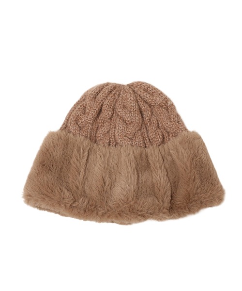 【Toque】 新品✨ブラウン ニット帽 14+（イチヨンプラス）の「ファートーク風スフレニットワッチ