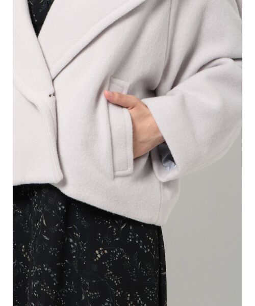 MERCURYDUO（マーキュリーデュオ）の「ウールセーラーカラーコクーンコート（その他アウター・レディース・ライトグレー/パープル・FREE）」の13枚目の写真