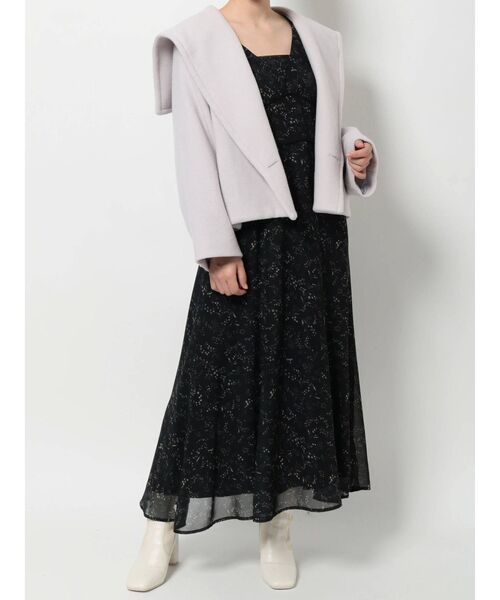 MERCURYDUO（マーキュリーデュオ）の「ウールセーラーカラーコクーンコート（その他アウター・レディース・ライトグレー/パープル・FREE）」の4枚目の写真