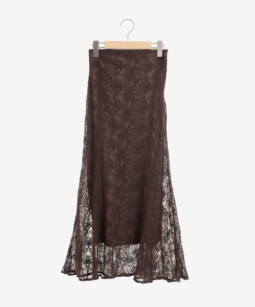 MAJESTIC LEGON（マジェスティックレゴン）の「繊細レーススカート（スカート・レディース・ピンクベージュ/アイボリー/ブルー/ブラウン・MEDIUM）」の2枚目の写真