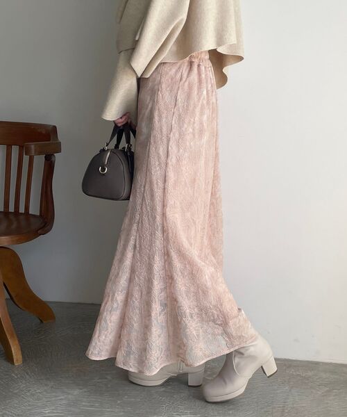 MAJESTIC LEGON（マジェスティックレゴン）の「繊細レーススカート（スカート・レディース・ピンクベージュ/アイボリー/ブルー/ブラウン・MEDIUM）」の9枚目の写真