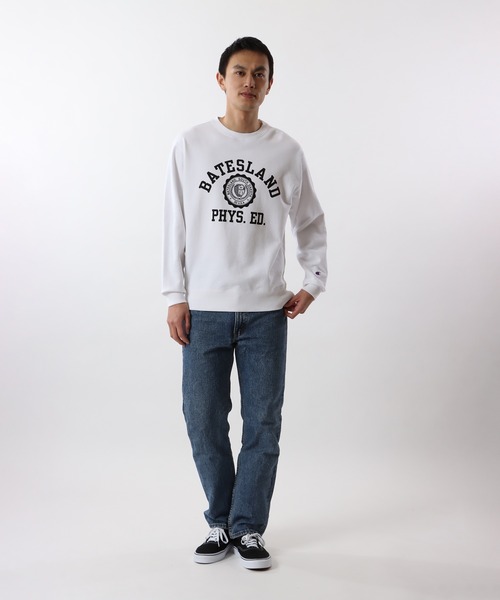 Champion(チャンピオン)の「【Champion/チャンピオン】メンズ ベーシック クルーネックスウェットシャツ(スウェット・メンズ・マルーン/ホワイト/ネイビー/グレー/ブラック・X-LARGE/SMALL/MEDIUM/LARGE)」の7枚目の写真