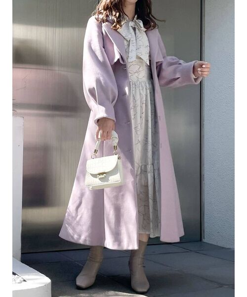 dazzlin（ダズリン）の「タックスリーブウールライクコート（その他アウター・レディース・アイボリー/ブラック/ピンク/ブルー・FREE）」の7枚目の写真