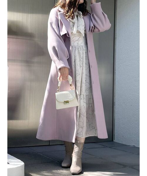 dazzlin（ダズリン）の「タックスリーブウールライクコート（その他アウター・レディース・アイボリー/ブラック/ピンク/ブルー・FREE）」の4枚目の写真