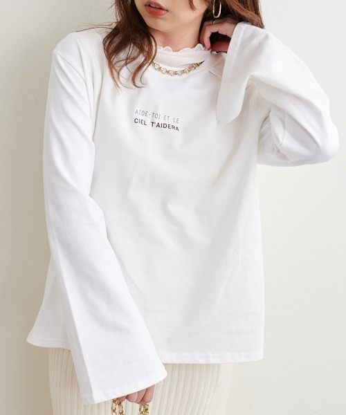 natural couture(ナチュラルクチュール)の「2022AWアイテム/ロゴ違いで揃えたくなる アソートロゴ入りフレアスリーブT(Tシャツ/カットソー・レディース・その他1/その他2/その他3/その他4・FREE)」の2枚目の写真