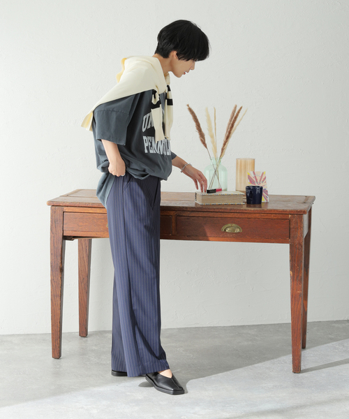 JOURNAL STANDARD（ジャーナルスタンダード）の「TWストライプストレートパンツ（その他パンツ・レディース・ネイビー/グレー・38/36）」の12枚目の写真