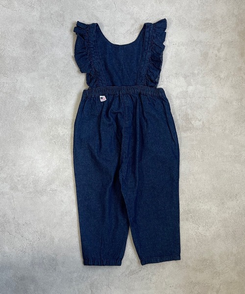 Life Support Products(ライフサポートプロダクツ)の「【COTTON from U.S.A】デニム3WAYフリルサロペット(80~160cm)(サロペット/オーバーオール・キッズ・キナリ/ストライプ/ネイビー・95/130/150/90/140/80/110/120/100/160)」の13枚目の写真