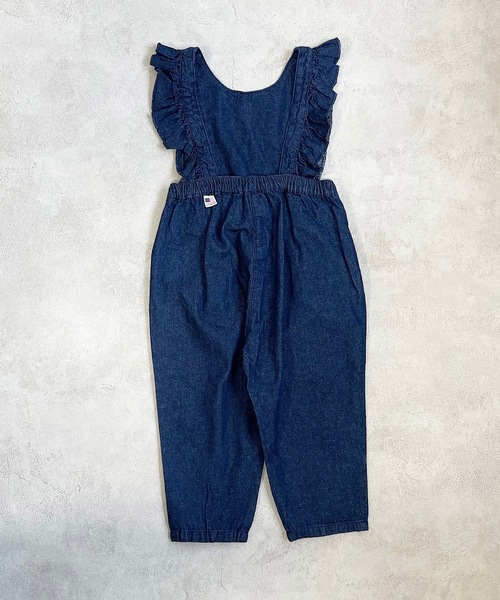 Life Support Products(ライフサポートプロダクツ)の「【COTTON from U.S.A】デニム3WAYフリルサロペット(80~160cm)(サロペット/オーバーオール・キッズ・キナリ/ストライプ/ネイビー・95/130/150/90/140/80/110/120/100/160)」の18枚目の写真