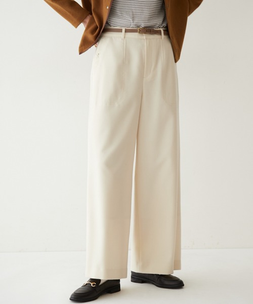 human woman（ヒューマンウーマン）の「◆ライトフラノウォッシャブルパンツ（その他パンツ・レディース・ネイビー/グレー/ホワイト系その他・SMALL/MEDIUM/LARGE/X-LARGE/X-SMALL）」の2枚目の写真