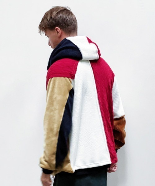 FranCisT_MOR.K.S.(フランシストモークス)の「FranCisT_MOR.K.S./フランシストモークス/ 4MIX BOMBER HOODIE(パーカー・メンズ・ホワイト/レッド・2/4/3)」の5枚目の写真