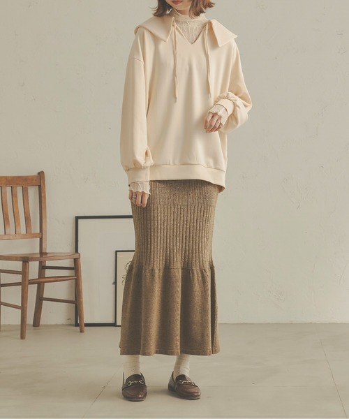 Ambre Neige(アンブルネージュ)の「ポンチポロトップス/【WEB/EC限定商品】(Tシャツ/カットソー・レディース・アイボリー/ベージュ・FREE)」の7枚目の写真