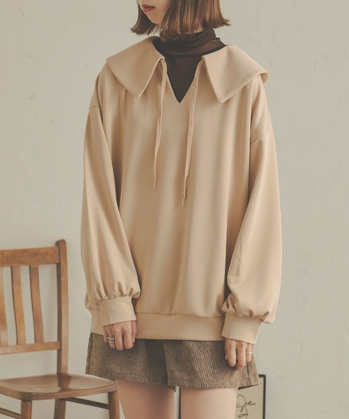 Ambre Neige(アンブルネージュ)の「ポンチポロトップス/【WEB/EC限定商品】(Tシャツ/カットソー・レディース・アイボリー/ベージュ・FREE)」の11枚目の写真