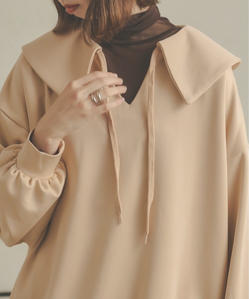 Ambre Neige(アンブルネージュ)の「ポンチポロトップス/【WEB/EC限定商品】(Tシャツ/カットソー・レディース・アイボリー/ベージュ・FREE)」の8枚目の写真
