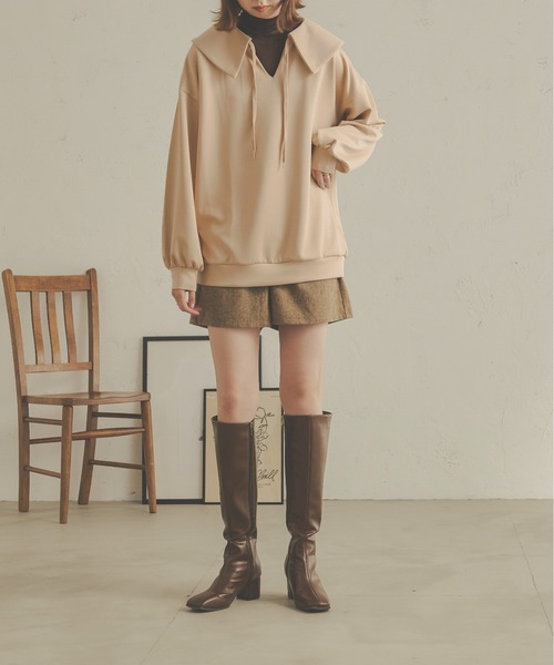 Ambre Neige(アンブルネージュ)の「ポンチポロトップス/【WEB/EC限定商品】(Tシャツ/カットソー・レディース・アイボリー/ベージュ・FREE)」の5枚目の写真