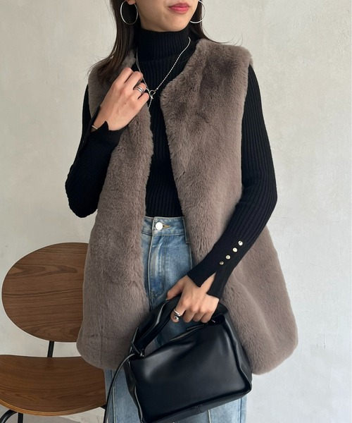 prose verse(プロズヴェール)の「ファーベスト(ベスト・レディース・ベージュ/グレー/ブラウン・フリ-)」の9枚目の写真