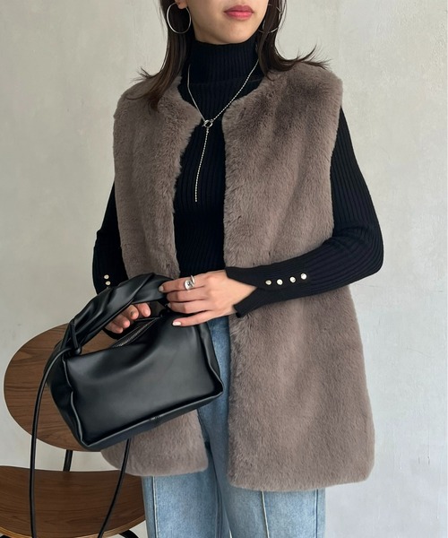 prose verse(プロズヴェール)の「ファーベスト(ベスト・レディース・ベージュ/グレー/ブラウン・フリ-)」の4枚目の写真