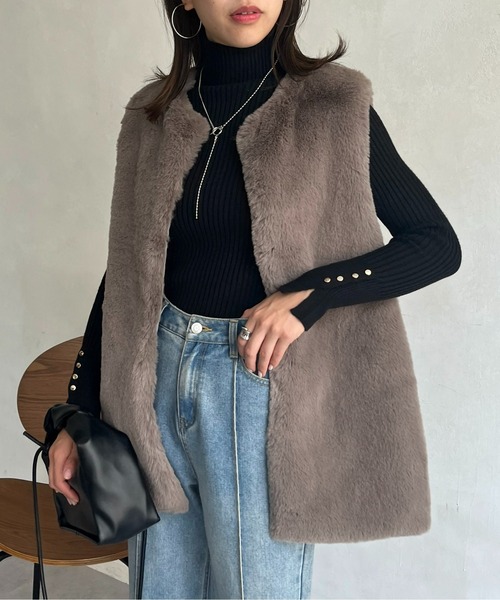 prose verse(プロズヴェール)の「ファーベスト(ベスト・レディース・ベージュ/グレー/ブラウン・フリ-)」の13枚目の写真