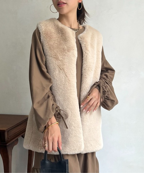 prose verse(プロズヴェール)の「ファーベスト(ベスト・レディース・ベージュ/グレー/ブラウン・フリ-)」の6枚目の写真