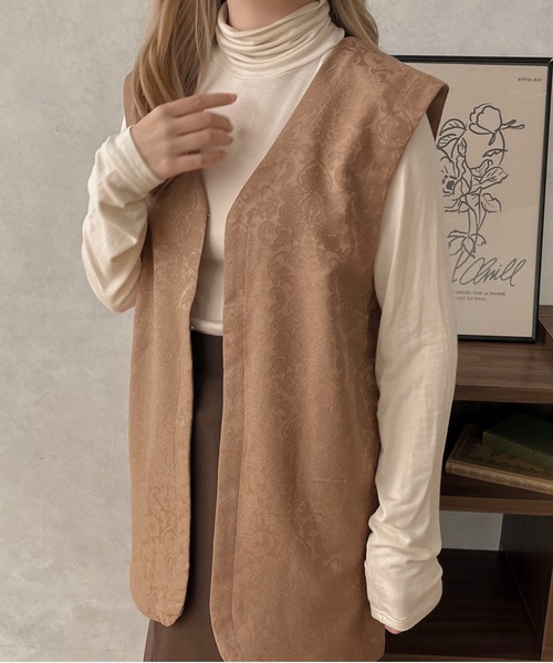 apres jour clair(アプレジュールクレア)の「【apres jour clair】ジャガードベスト【ZOZOTOWN限定アイテム】(ベスト・レディース・ブラウン系その他/ベージュ/オフホワイト・X-LARGE/フリー)」の7枚目の写真