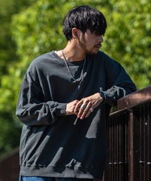 『CavariA/キャバリア』裏毛ピグメントドロップショルダートレーナー