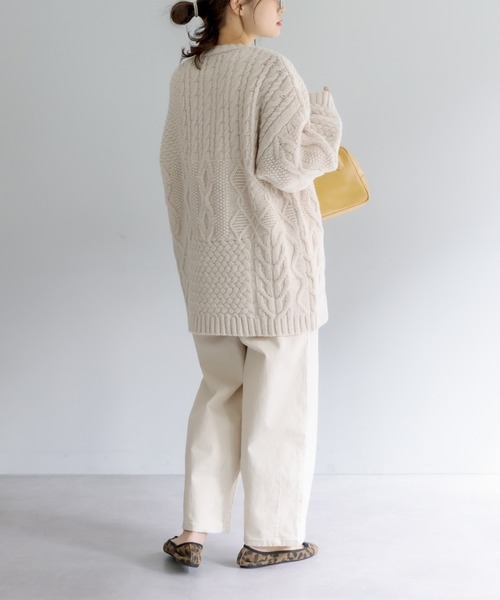 PUAL CE CIN（ピュアルセシン）の「シェットランドウールキーネックプルオーバー（ニット/セーター・レディース・モカ/ブラック/アイボリー・FREE）」の16枚目の写真