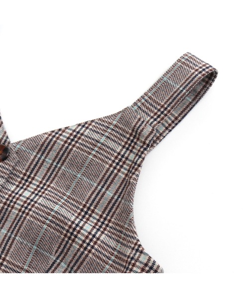 JENNI love（ジェニィラブ）の「起毛チェックビスチェ＆ロンTセット（Tシャツ/カットソー・キッズ・ベージュ/ブラウン/ブラック・130cm/140cm/150cm/160cm）」の10枚目の写真