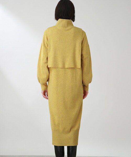 THE SHOP TK (ザ ショップ ティーケー )の「◆【洗える/2点セット/ウール混】レイヤードニットワンピース(ワンピース・レディース・グレー/イエロー/ブラック・12)」の12枚目の写真
