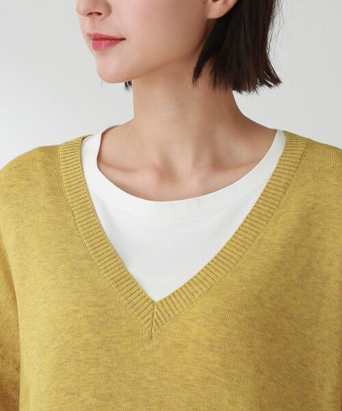 THE SHOP TK (ザ ショップ ティーケー )の「◆【洗える/2点セット/ウール混】レイヤードニットワンピース(ワンピース・レディース・グレー/イエロー/ブラック・12)」の21枚目の写真